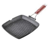 RISOLI BISTECCHIERA GRANITO QUADRATA 26 X 26 CM CON MANICO LEGNO PIEGHEVOLE