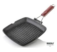 BISTECCHIERA QUADRA MANICO PIEGH. IN LEGNO LINEA GRANITO HARD STONE cm.26x26...