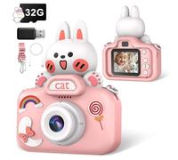 Bistfy Macchina Fotografica Bambini 48MP e 1080P HD Digitale Videocamera Obiettivo Doppio Selfie Fotocamera per Bambini 3-12 Anni Ragazzi e Ragazze, Schermo IPS con 32GB SD Scheda