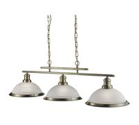 Bistro 3Lt Bar Pendant - Metallo ottone anticato e vetro acidato