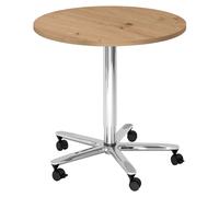 BISTRO 80R C - Sistema tavolo da conferenza cromo 80 Rovere Nodato