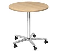 BISTRO 80R C - Sistema tavolo da conferenza cromo Quercia 80