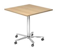 BISTRO 88Q C - Sistema tavolo da conferenza 80x80 cromo Quercia