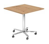 BISTRO 88Q C - Sistema tavolo da conferenza 80x80 cromo Rovere Nodato