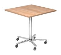 BISTRO 88Q C - Sistema tavolo da conferenza Noce 80x80 cromo