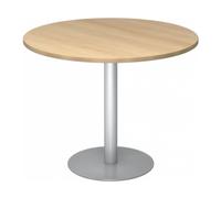 BISTRO F100R S - Sistema tavolo da conferenza Ø 100 argento Quercia