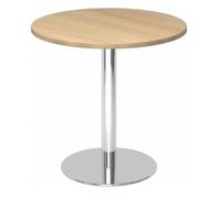 BISTRO F80R C - Sistema tavolo da conferenza Ø 80 cromo Quercia