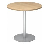 BISTRO F80R S - Sistema tavolo da conferenza Ø 80 argento Quercia