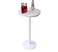 Bistro Table Cocktail Table Marble Top Bar Table with Metal Base,Round Pub Bistro Table,High Top Bar Table for Living Room Bedroom Kitchen Side Table (Size:Height 105cm)