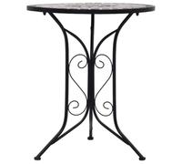 Bistrot Tavolo Mosaico 60 cm Ceramica Grigio per Giardino e Balcone | Telaio in ferro verniciato a polvere, piano in ceramica, montaggio semplice, stabile, adatto come tavolino da caffè