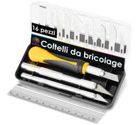Bisturi Modellismo 16 Pezzi Cutter di Precisione con 3 Bisturi e 13 Lame