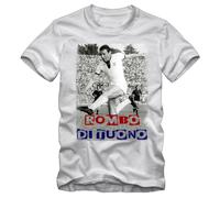 Bisura T-Shirt Gigi Riva Rombo di Tuono (IT, Testo, L, Regular, Regular, Bianco)