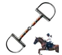 Bit a cavallo a d-ring singola articolazione-collegamento in acciaio a rullo in bocca, attrezzatura di comunicazione in equitazione | Strumento di pressione delicata con forma ergonomica per la pratic