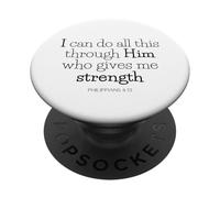 bit biblici - TUTTE le cose attraverso Cristo (filippesi 4:13) PopSockets PopGrip Adesivo