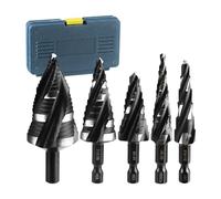 Bit di perforazione a passo in metallo | Bit Step Set | Utensili da taglio in acciaio ad alta velocità di grado industriale per fori di perforazione, HSS Spiral Step Drill Bit - Progettazione di