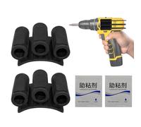 Bit Holder for Drill, Self Adhesive Holster Sleeve, High Strength Organizer, Quick Access Gripper Guide, Tool Accessory, Excellent for Home Storage, and Construction, 1.34x1.18 Inches