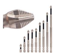 Bit perceuse à tête en acier, bit de tournevis,Bits de broyeur à tige hexadécimal | Accessoires d'équipement de sculpture en bois non pour l'acier, bois, plancher