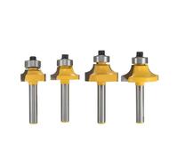 Bit Router Giallo 1/4 Pollice 4pz Design Antiritorno Bit Bordo Alta Qualità