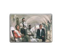 Bit SIGNSHM Mandela Malcolm X Obama Martin Luther King Targa in metallo retrò decorazione da parete arte shabby chic regalo adatto per interni ed esterni 30,5 x 20,3 cm