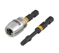 Bit Torsione DEWALT TX25 x 50mm (x2) E Manicotto Magnetico DEWDT