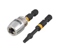 BIT TORSIONE IMPATTO DEWALT TX0 X 50MM (X2) E MANICOTTO MAGNETICO DEWDT7