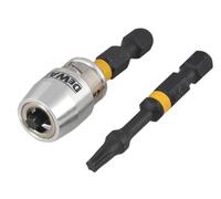 BIT TORSIONE IMPATTO DEWALT TX0 X 50MM (X2) E MANICOTTO MAGNETICO DEWDT7