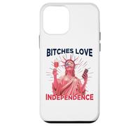 Bitches Love Independence Funny 4th of July Men Women Custodia per iPhone 12 mini