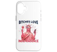 Bitches Love Independence Funny 4th of July Men Women Custodia per iPhone 16 Plus