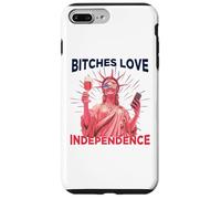 Bitches Love Independence Funny 4th of July Men Women Custodia per iPhone 7 Plus/8 Plus