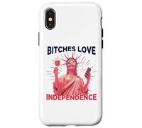 Bitches Love Independence Funny 4th of July Men Women Custodia per iPhone X/XS