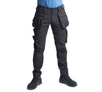 Bitco BTC16B Pantaloni da Lavoro Stretch Full Black, Cordura® Rinforzato Cotone Idrorepellente e oleorepellente Poliestere Elastan Tasche Flessibili per Cellulare, Nero, 50