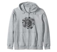 Bitcoin Blockchain Tech Art per gli appassionati di Felpa con Cappuccio