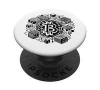 Bitcoin Blockchain Tech Art per gli appassionati di PopSockets PopGrip Adesivo