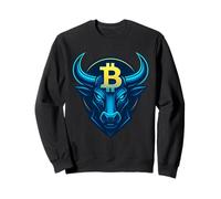 Bitcoin Bull Crypto Investor Design Con Grassetto Simbolo BTC Felpa