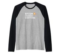 Bitcoin Cambia Tutto libertà Moneta Rivoluzione Bitcoin Maglia con Maniche Raglan