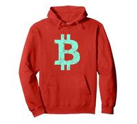 Bitcoin & Crypto - The Bitcoin Logo (Vintage) Felpa con Cappuccio, Unisex per Adulti, Rosso, XL