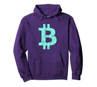 Bitcoin & Crypto - The Bitcoin Logo (Vintage) Felpa con Cappuccio, Unisex per Adulti, Viola, M