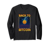 Bitcoin Future Design Crypto Lightning Grafica Ricchezza Energia Maglia a Manica