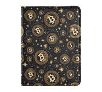 Bitcoin Golden Celestial Details Porta passaporto in pelle per viaggio sicuro nascosto denaro e porta carte per le donne accessori da viaggio