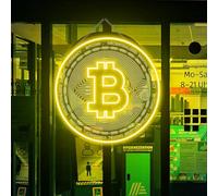 Bitcoin LED 3D inciso neon segno USB luminosità regolabile salone bar parrucchieri pub festa di nozze salone club riunioni sala giochi uomo grotta halloween natale anniversario arte decorazione murale