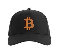Bitcoin Logo BTC Classic Crypto Currency Berretto Da Baseball Unisex Regolabile Flexfit Urban Curvo Bill Art Papà Cappello Sport, Nero , Etichettalia unica