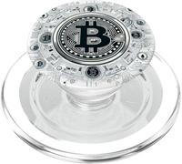Bitcoin Logo Icona grande Nero Bianco PopSockets PopGrip per MagSafe
