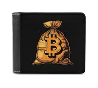 Bitcoin Money Bag Novità Portafoglio Sottile Tasca Frontale Bifold Portafoglio con Porta Carte di Credito per Donne Uomini, Stile:, Taglia unica, Per tutte le stagioni