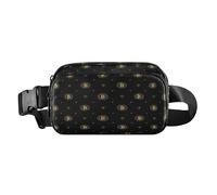 Bitcoin Sign Nero Carino Crossbody Bag Marsupio per Donne Uomini Grande Capacità con Cinghia Regolabile per Shopping Sport Lavoro bulto de cintura para