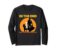 Bitcoin - Solo i Forti sopravvivono (BTC Cowboy Graphic) Maglia a Manica