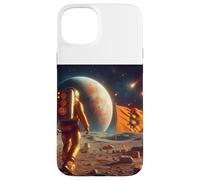 Bitcoin To The Moon Corso astronauta Bandiera Custodia per iPhone 15 Plus