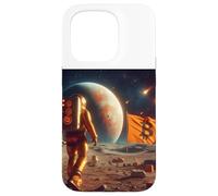 Bitcoin To The Moon Corso astronauta Bandiera Custodia per iPhone 15 Pro