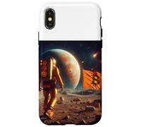 Bitcoin To The Moon Corso astronauta Bandiera Custodia per iPhone X/XS