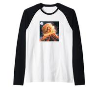 Bitcoin Vulcano Fuoco Lava Montagna Destino Maglia con Maniche Raglan