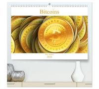 Bitcoins (hochwertiger Premium Wandkalender 2026 DIN A2 quer), Kunstdruck in Hochglanz: Schöne Bitcoin Grafiken als praktischer Wandkalender